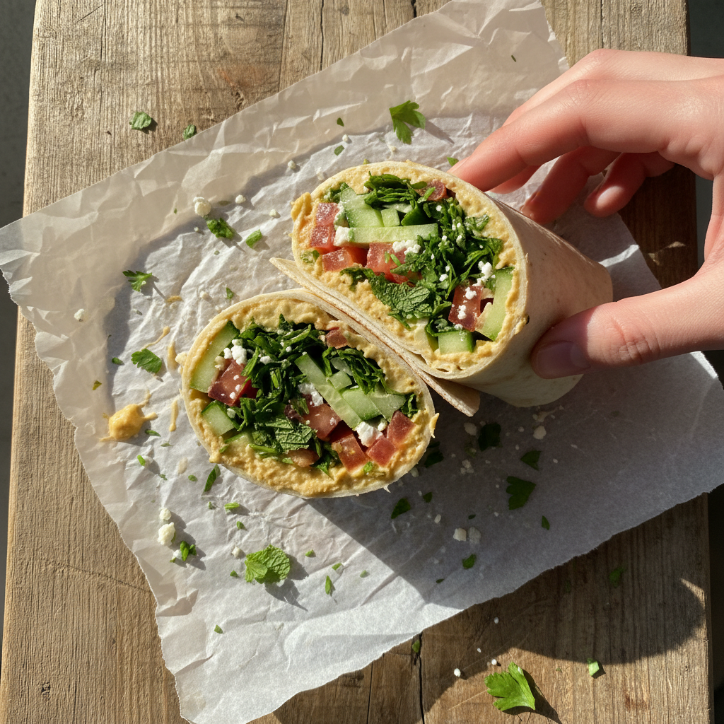 Mediterranean Wrap with Hummus