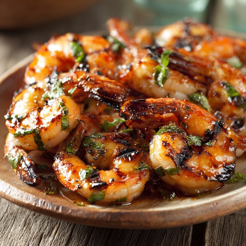 Lemon Basil Grilled Shrimp