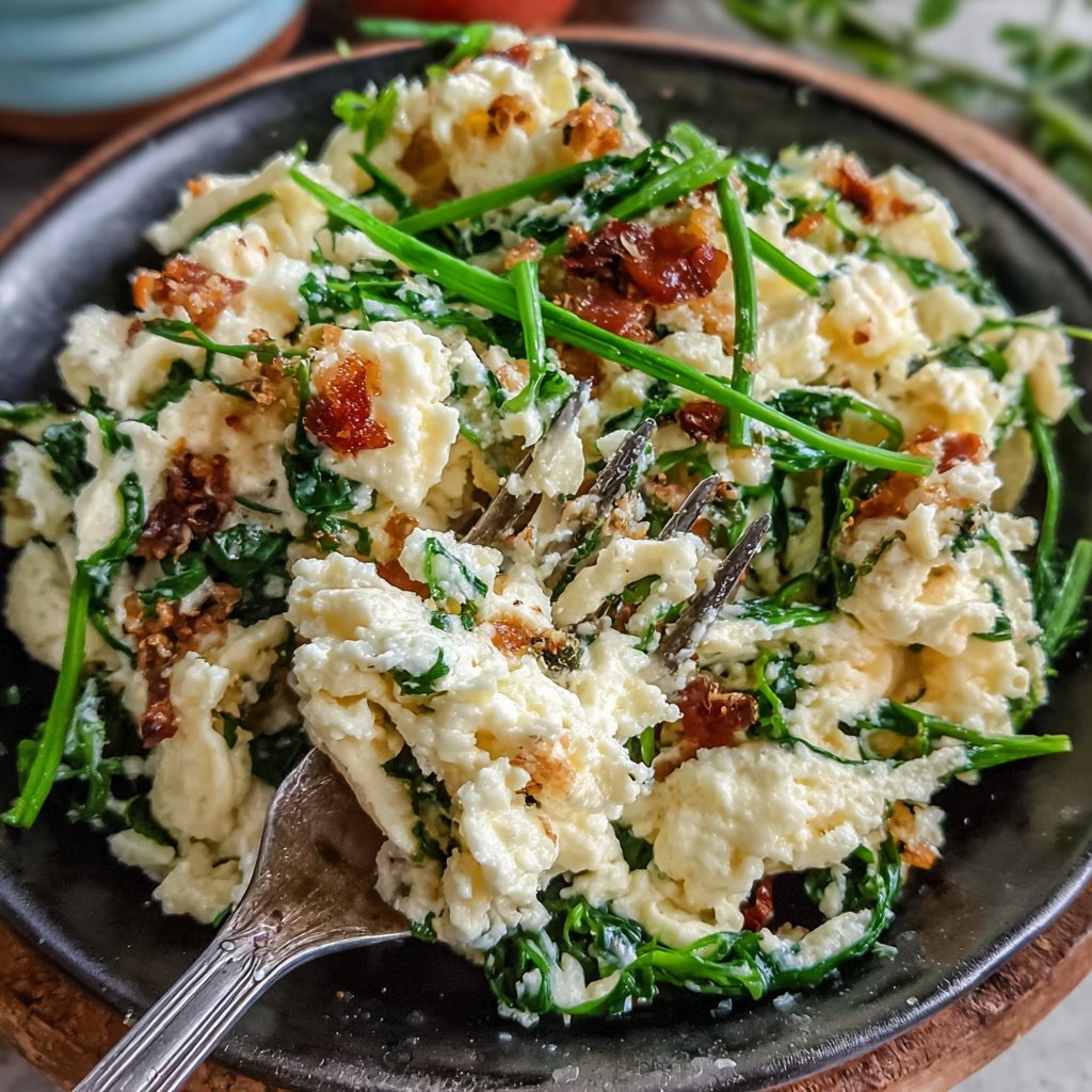 Scrambled Eggs with Dandelion Greens