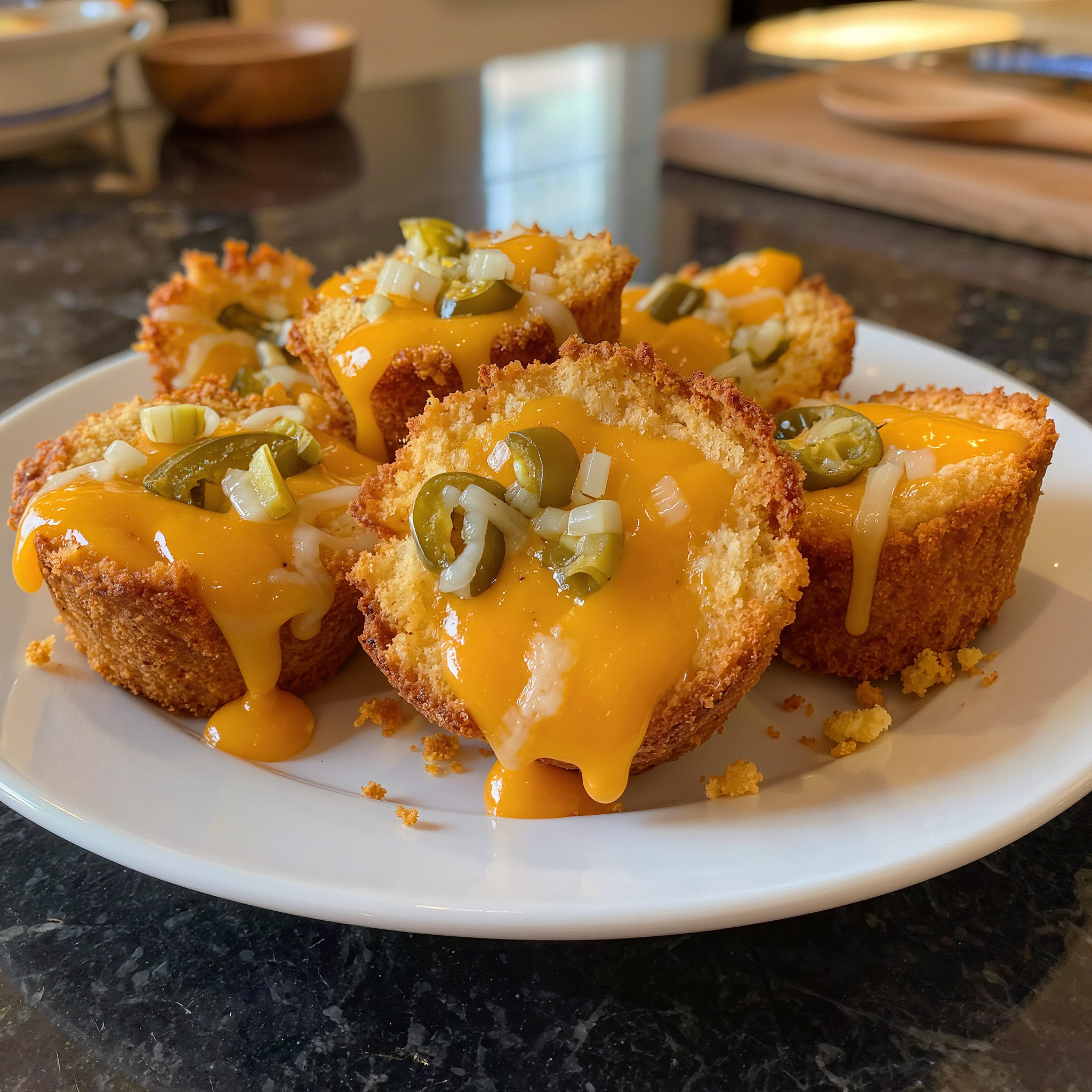 Cheddar Jalapeno Cornbread Bites