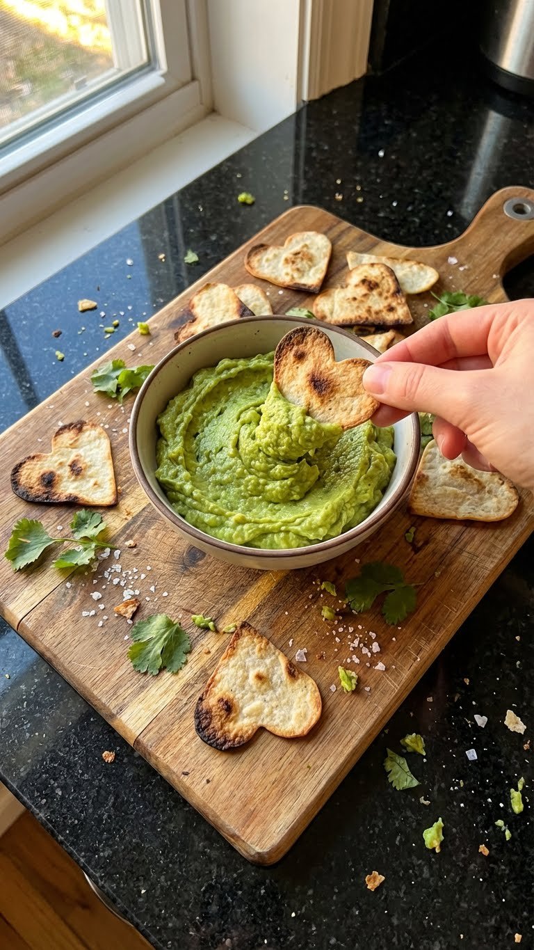 Creamy Avocado and Heart Chips
