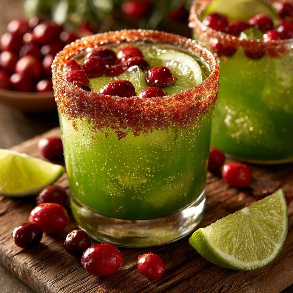 Christmas Margarita with Cinnamon Sugar Rim