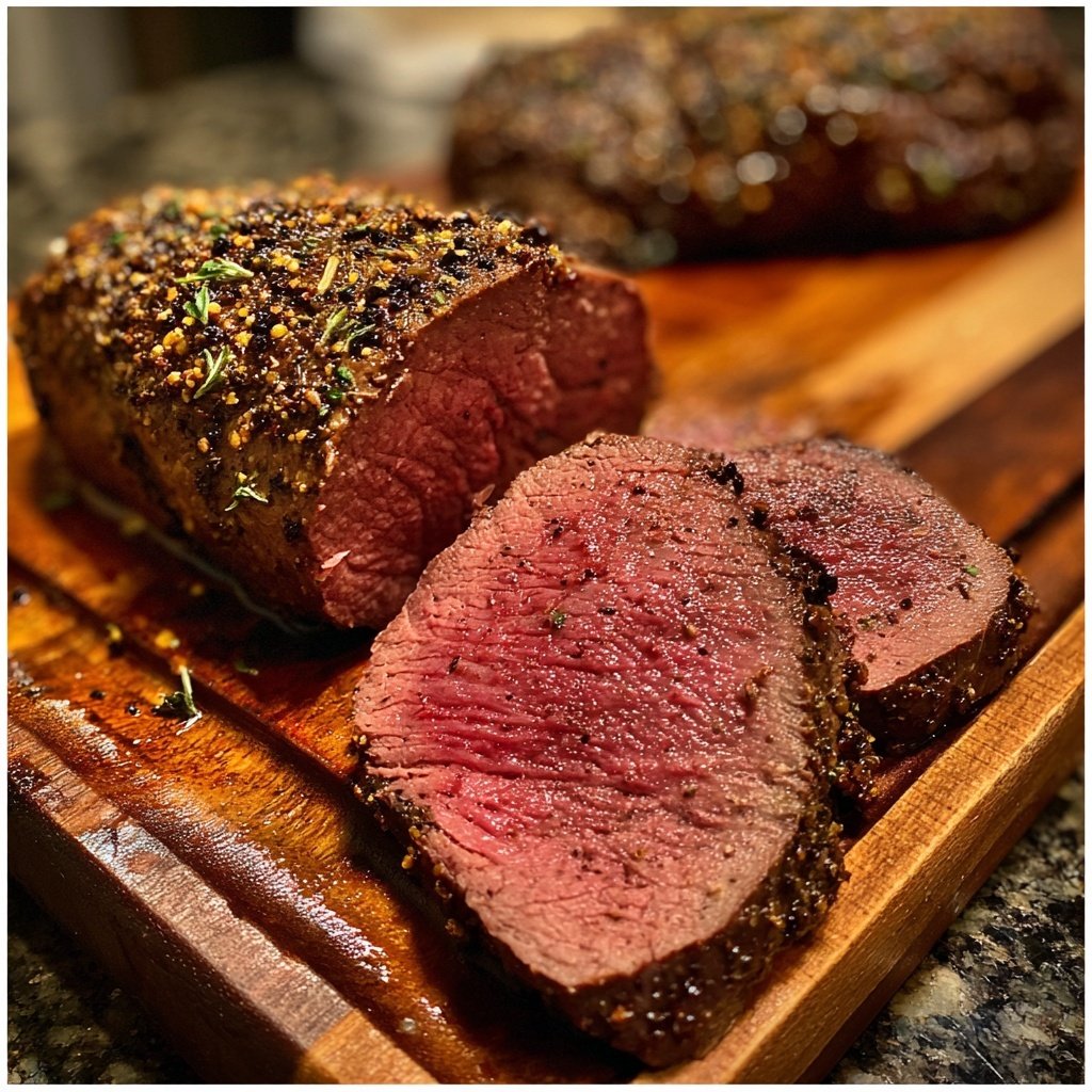 Tender Beef Tenderloin with Peppercorns