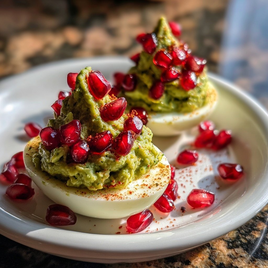 Christmas Tree Deviled Eggs Pesto