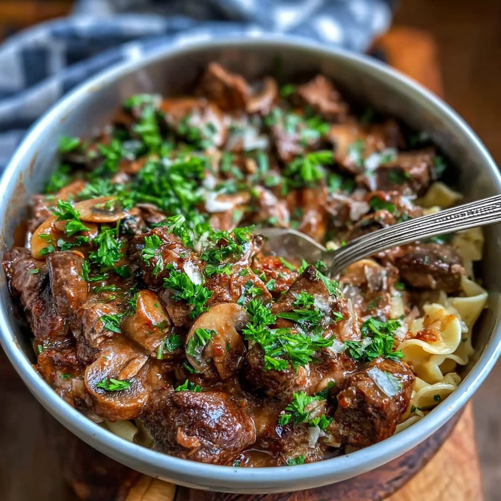 One Pot Beef Stroganoff