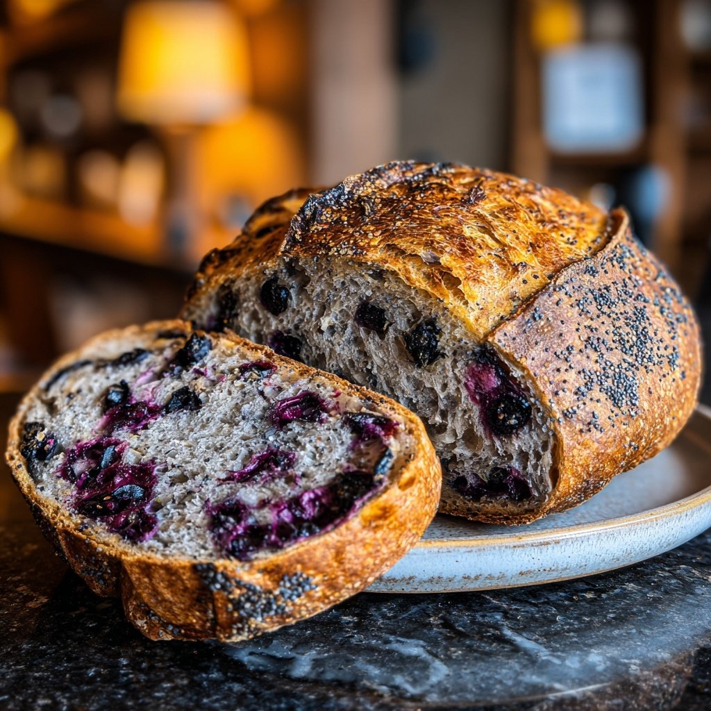 Blueberry Lemon Sourdough with Poppy Seeds