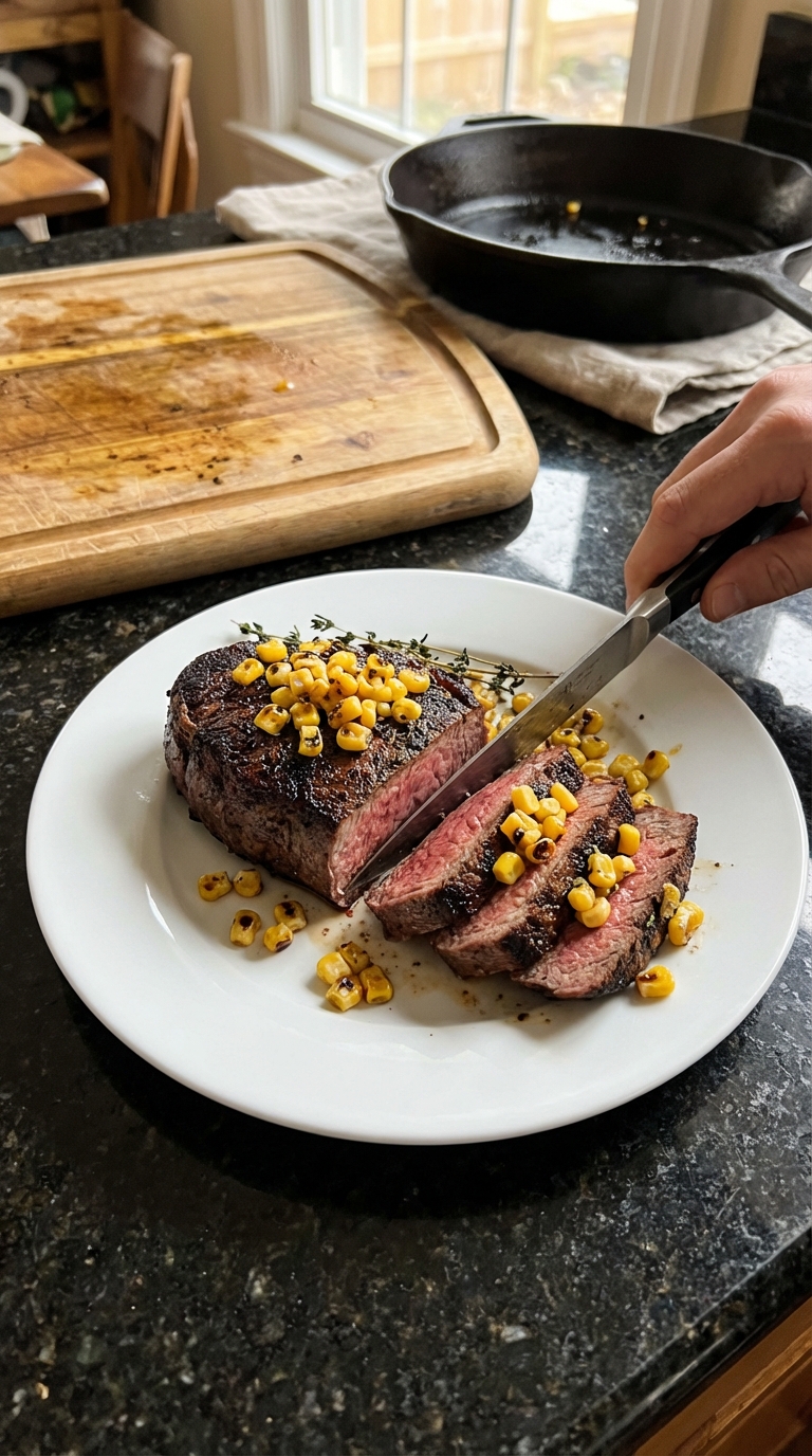 Gourmet Filet Mignon with Corn