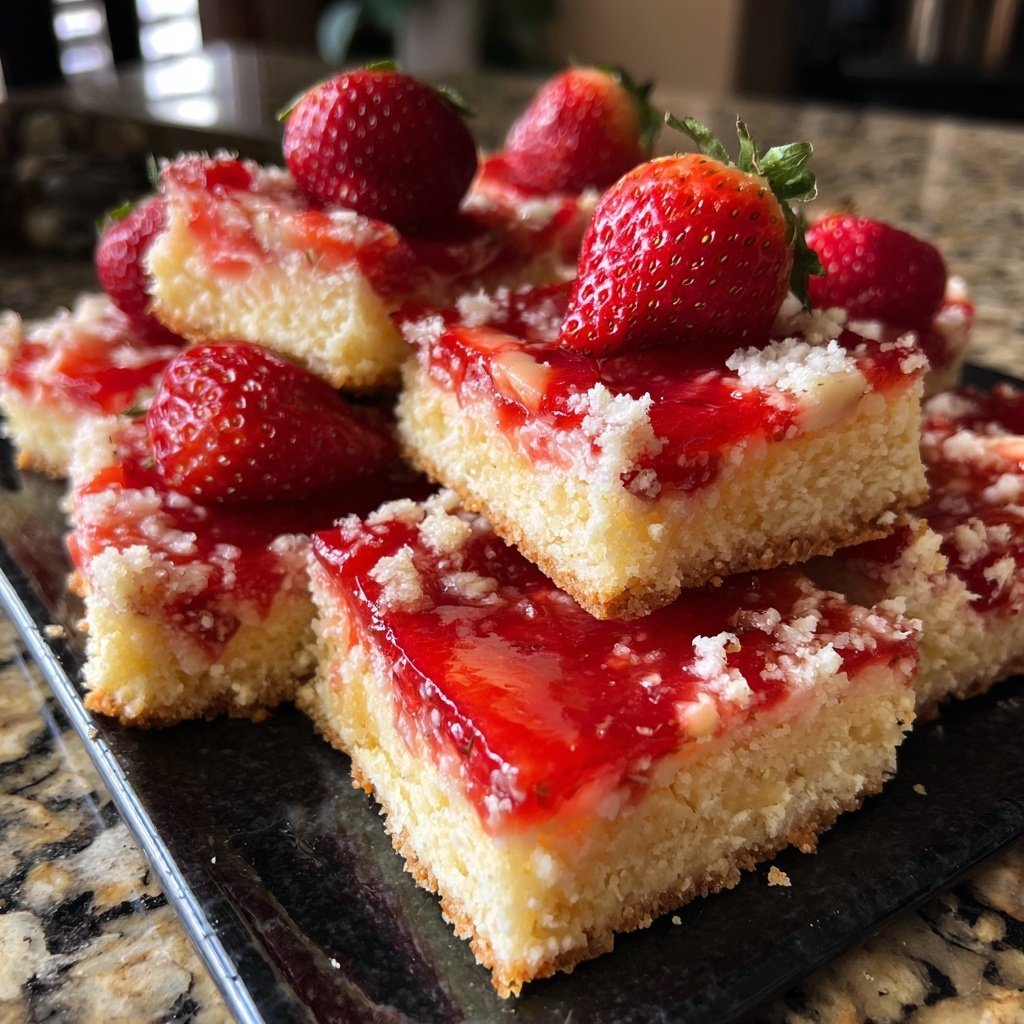 Strawberry Lemonade Shortbread Bars