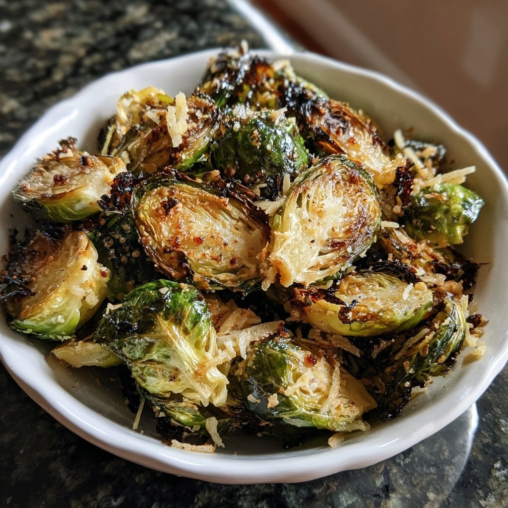 Roasted Garlic Parmesan Brussels Sprouts