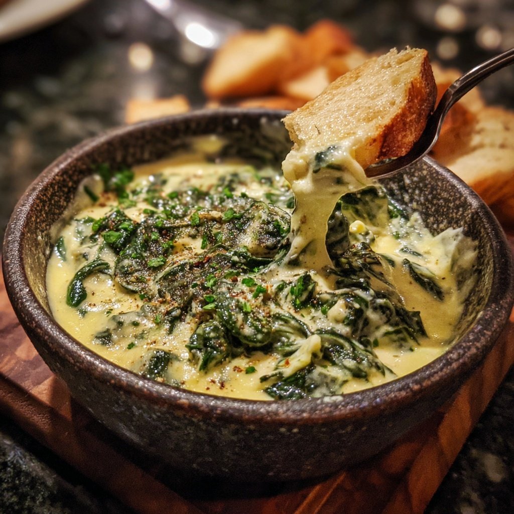 Candlelight Spinach and Feta Fondue