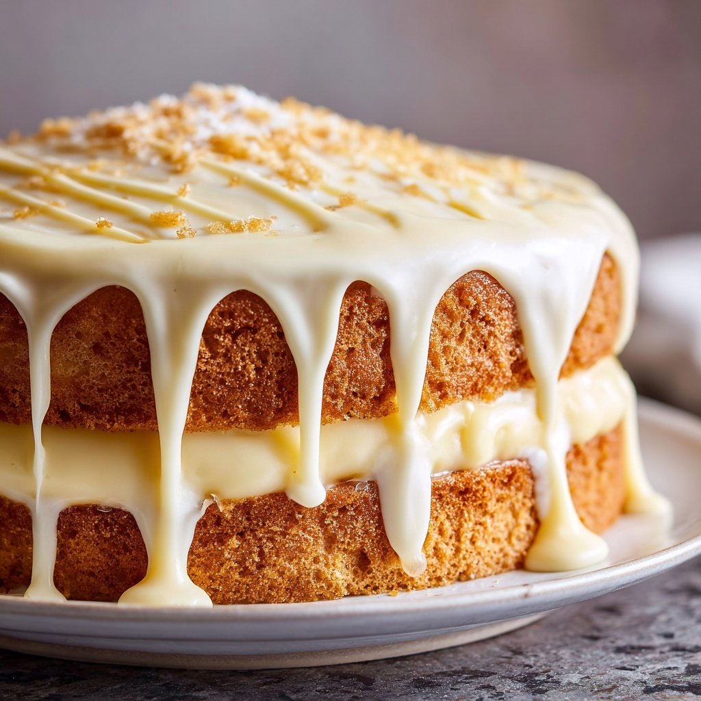 White Chocolate Vanilla Drip Cake