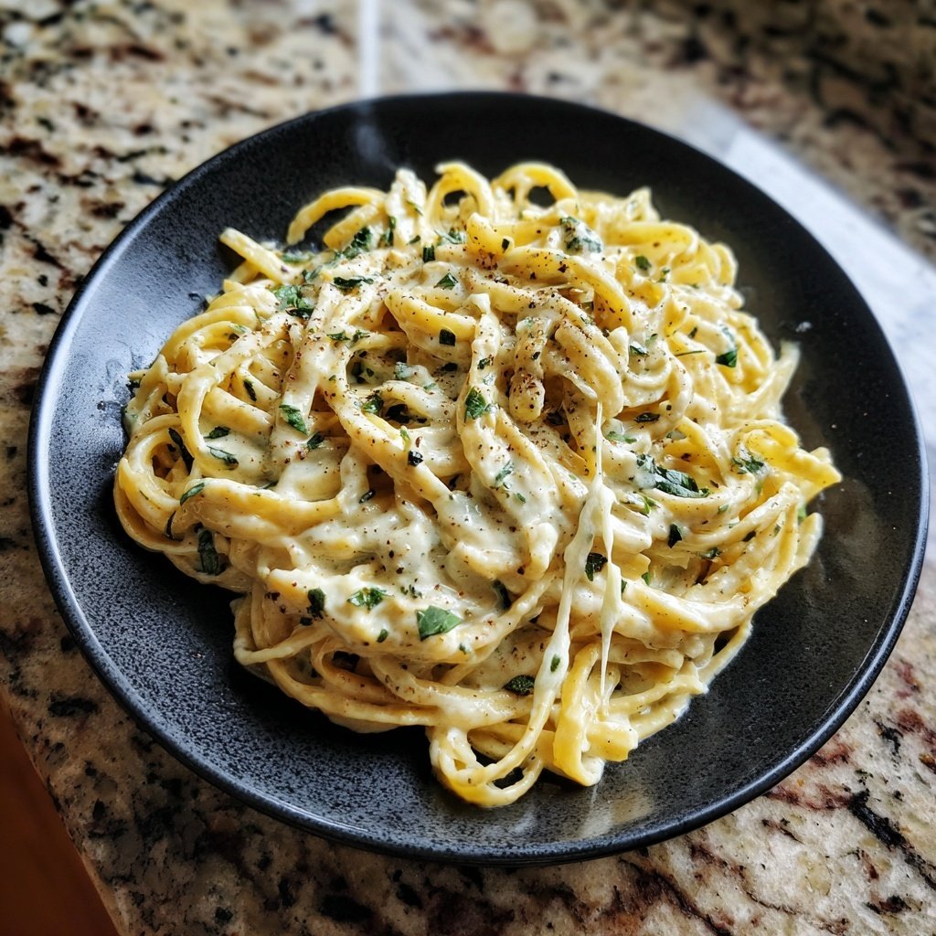 Creamy Garlic High-Protein Pasta