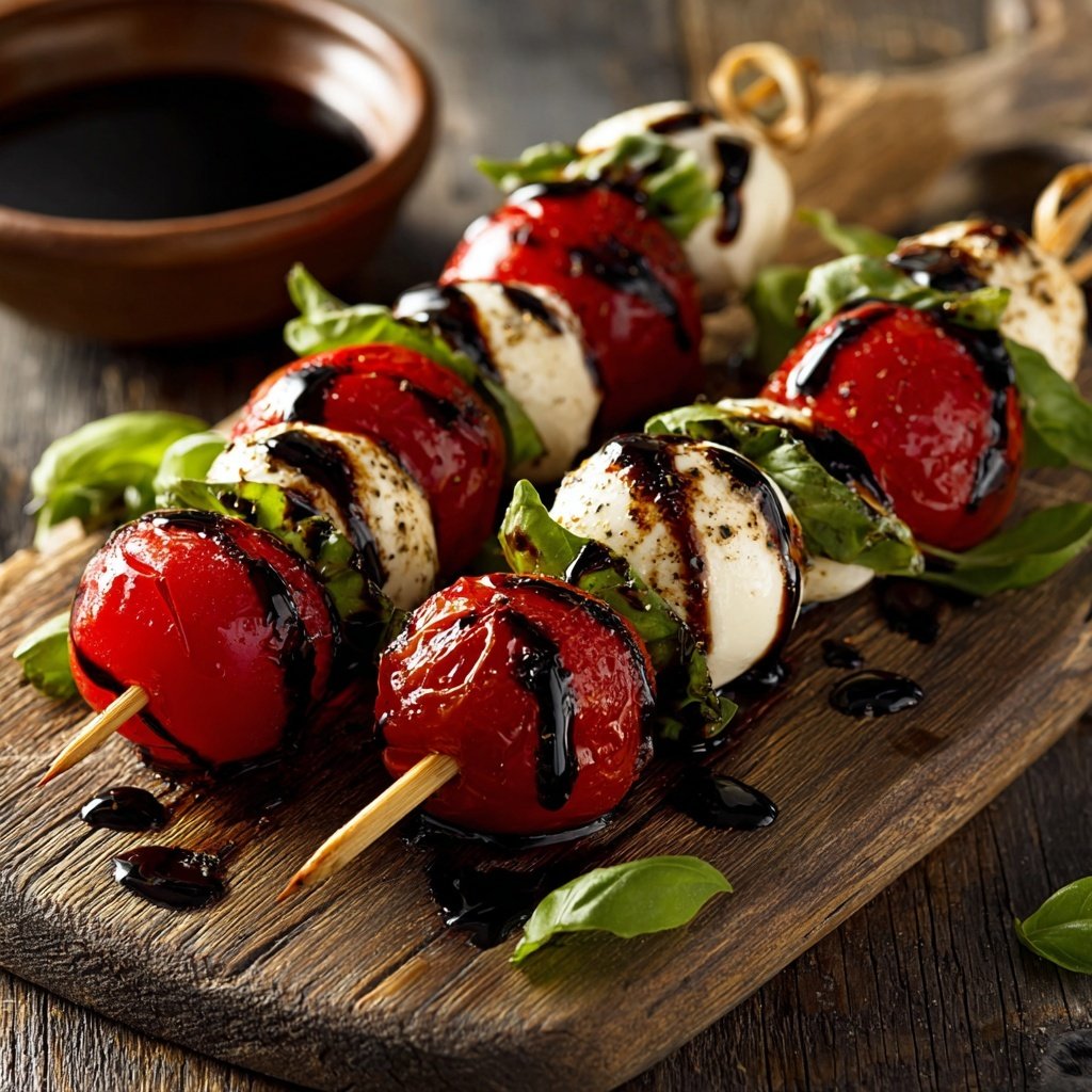 Caprese Skewers with Balsamic Glaze
