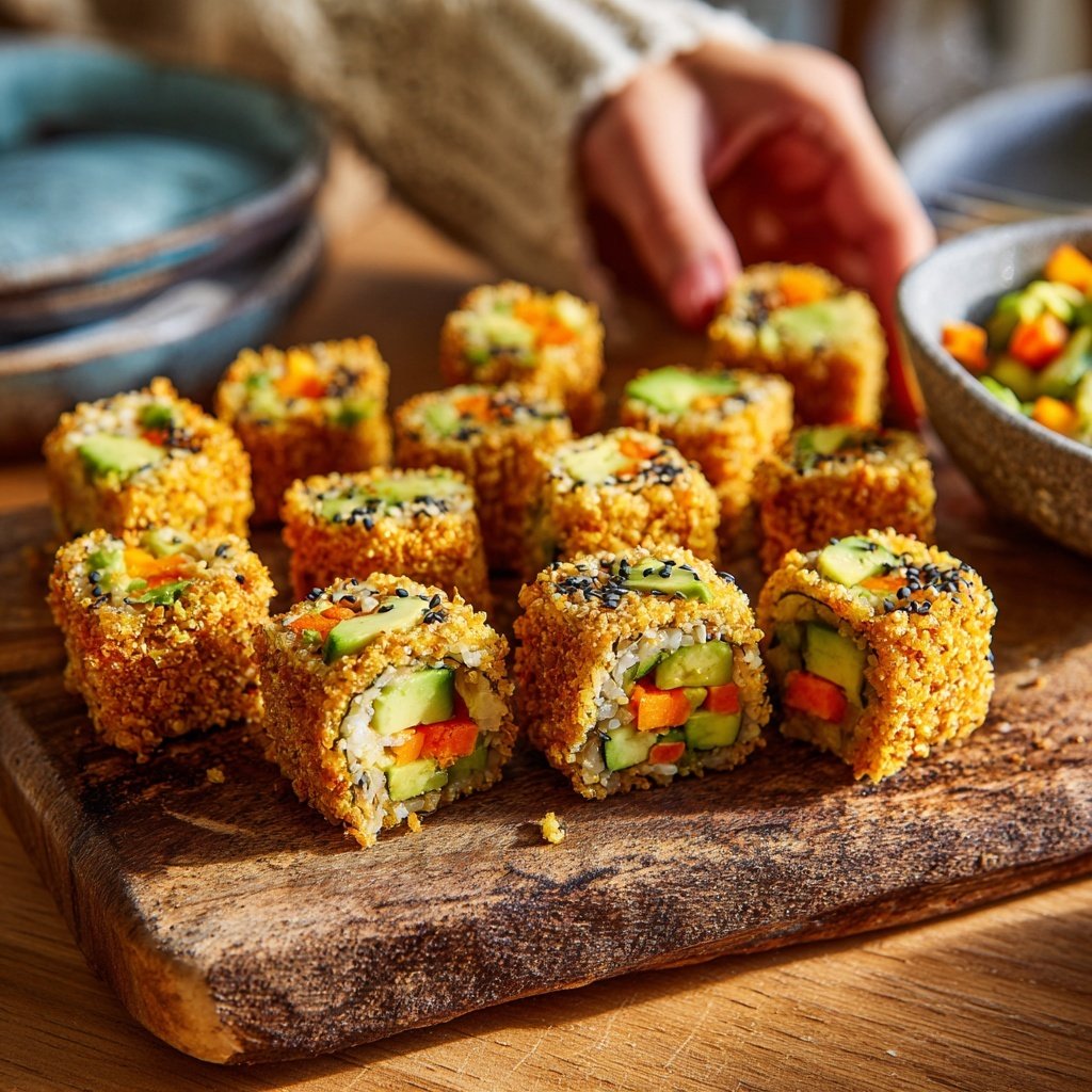 Crunchy Vegetable Sushi Bites