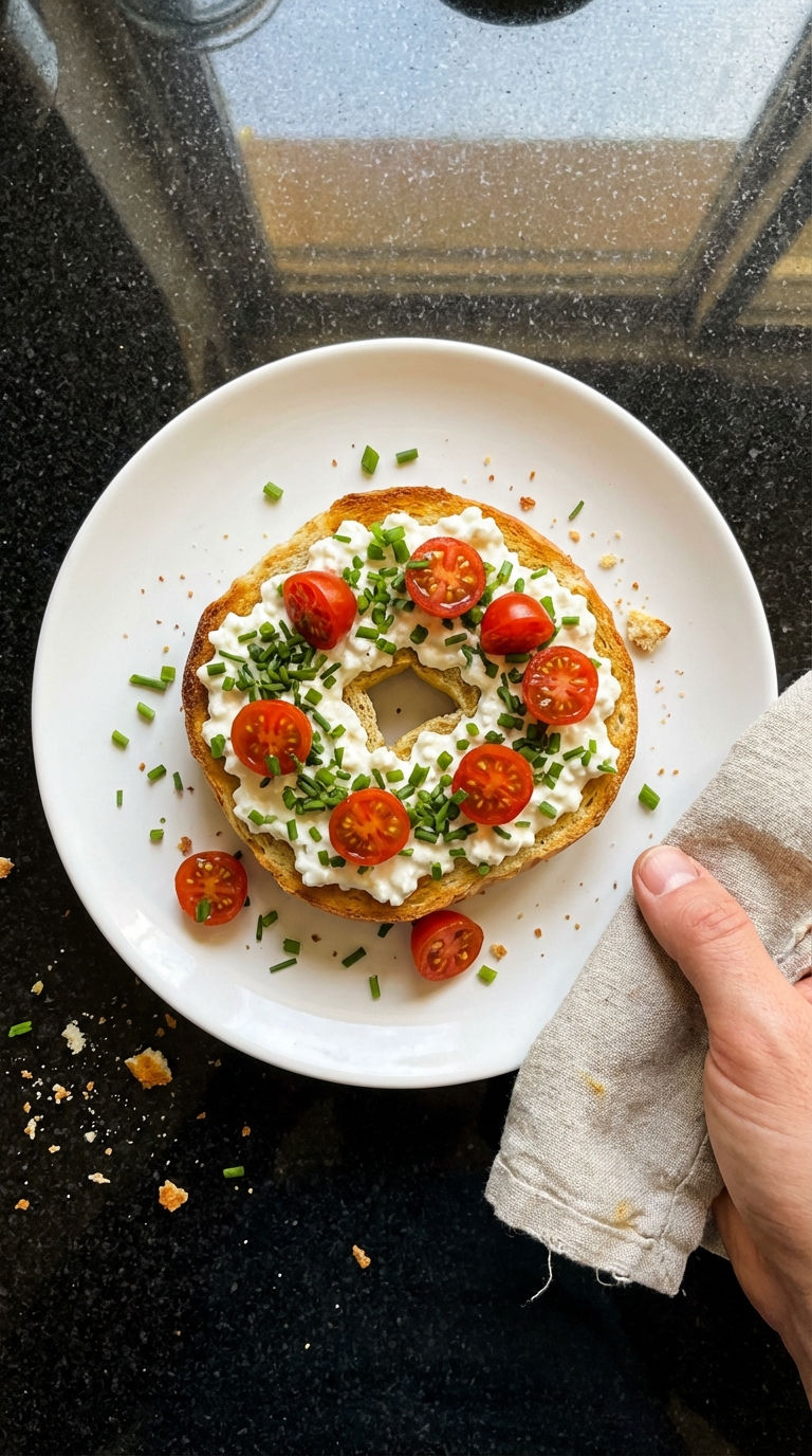 Cottage Cheese Bagel Breakfast Treat