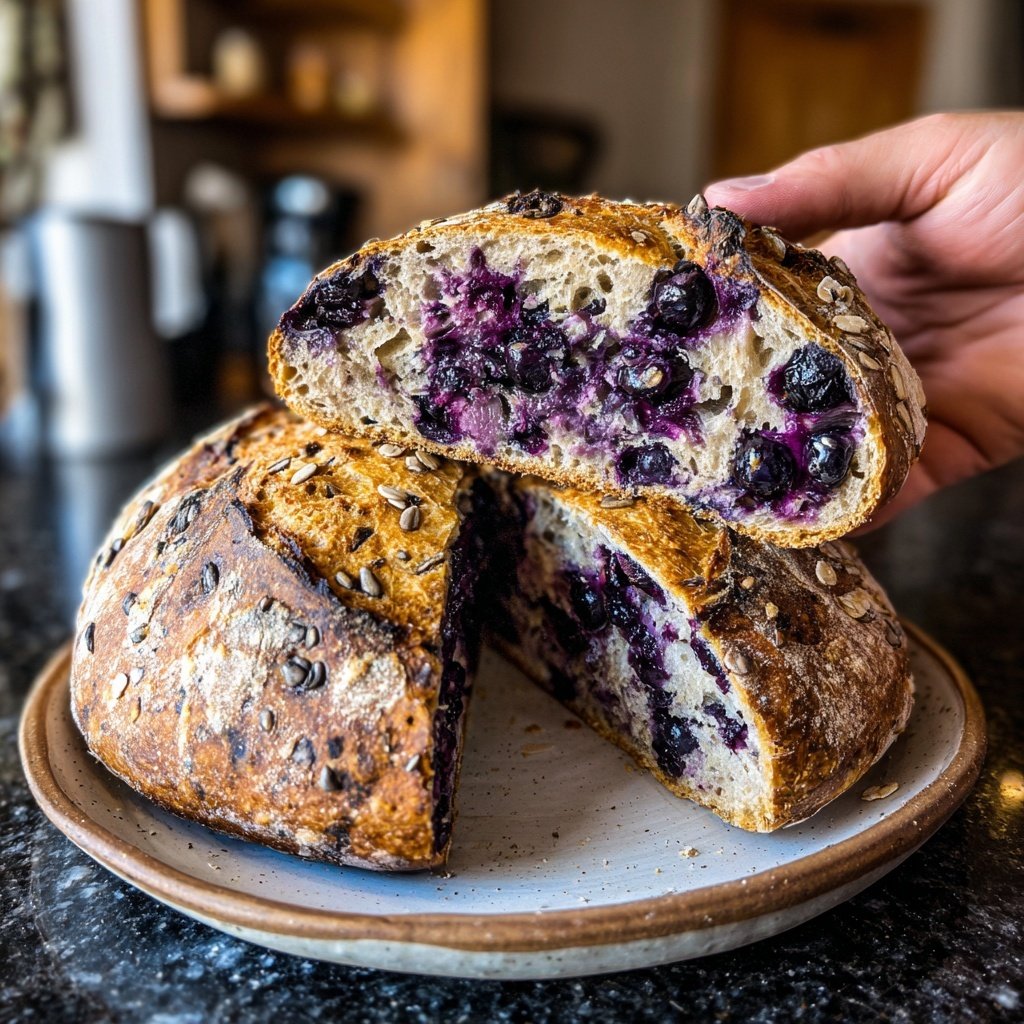 Lemon Blueberry Sourdough with Muesli Crunch