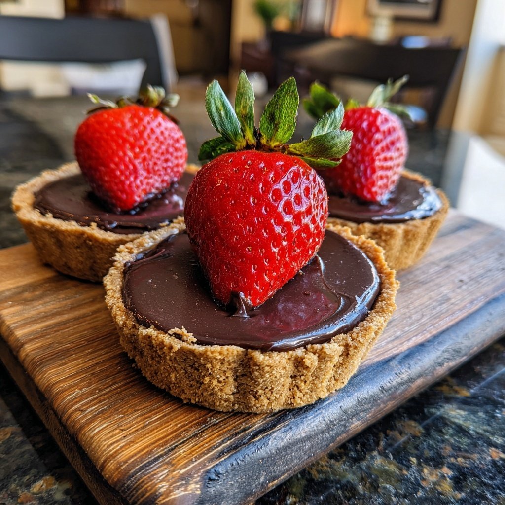 Chocolate-Covered Strawberry Tartlets