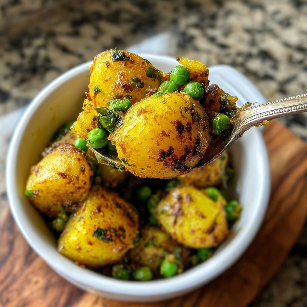 Airfryer Curry Potatoes with Peas