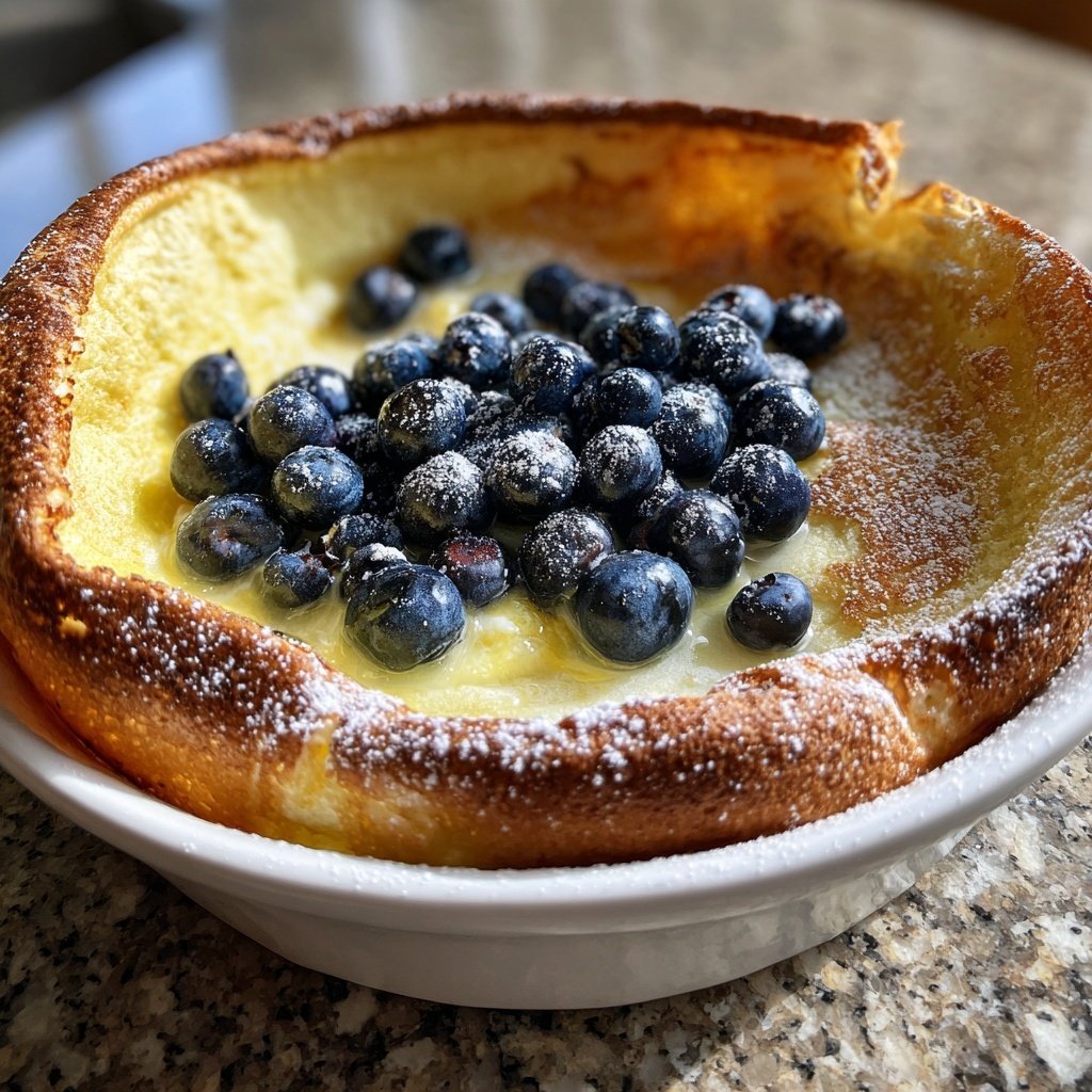 Dutch Babies with Lemon Curd and Blueberries