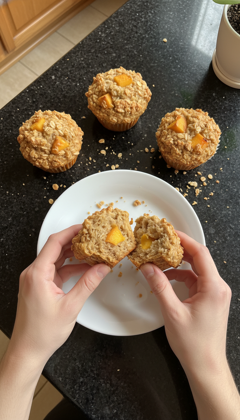Peach Oatmeal Breakfast Muffins