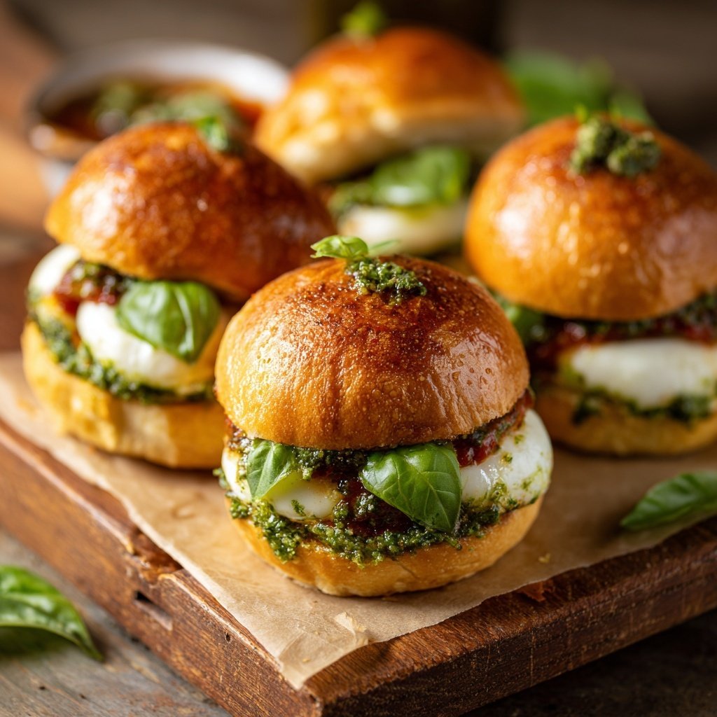 Mini Caprese Sliders with Pesto