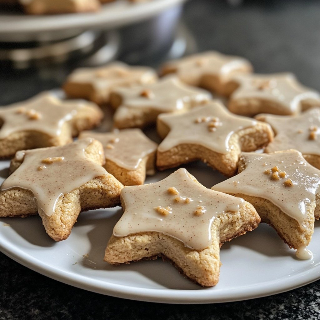 Cinnamon Star Cookies with Almond Glaze