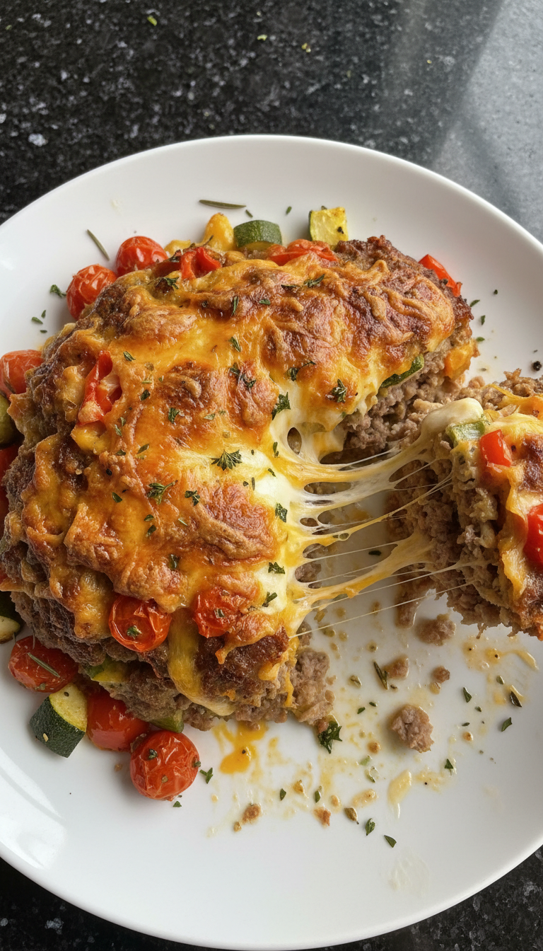 Stuffed Meatloaf with Veggies