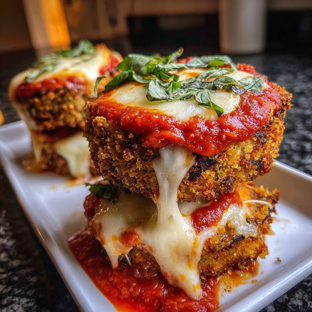 Baked Eggplant Parmesan Stacks