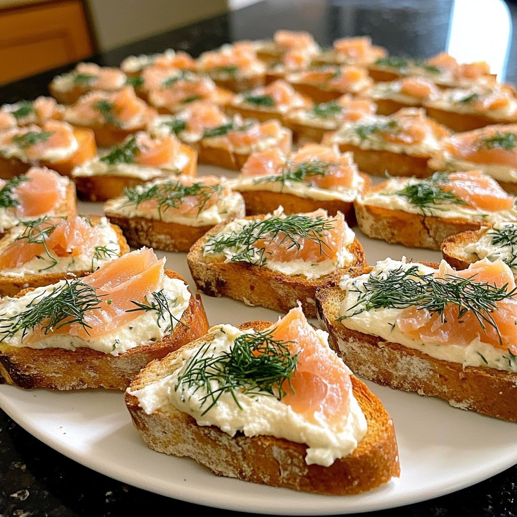 Smoked Salmon Dill Crostini