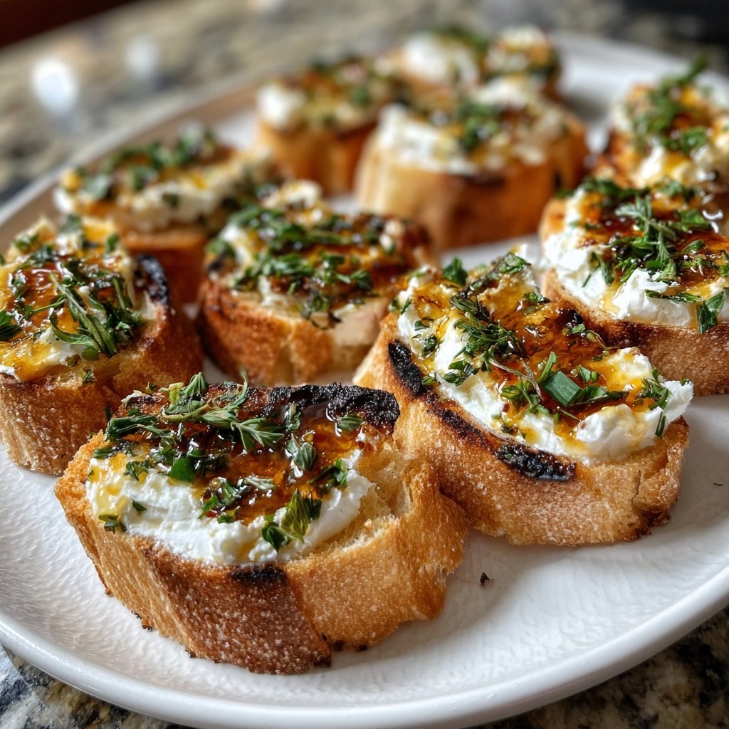 Herbed Goat Cheese Crostini Bites