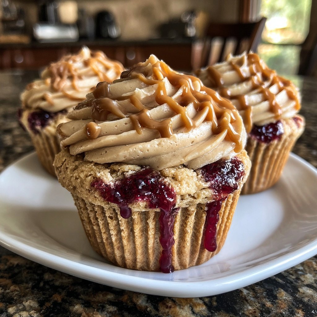 Peanut Butter & Jelly Cupcakes