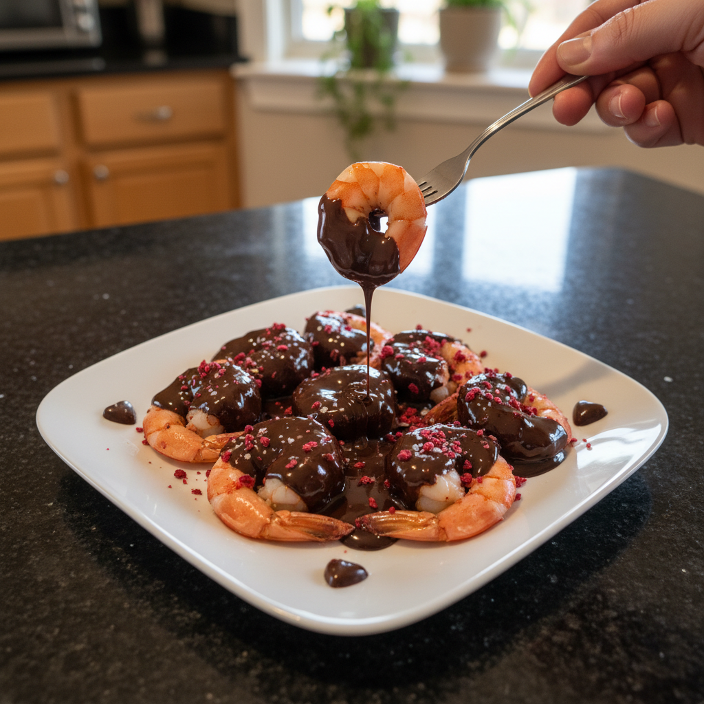 Valentine's Day Chocolate Coated Shrimp