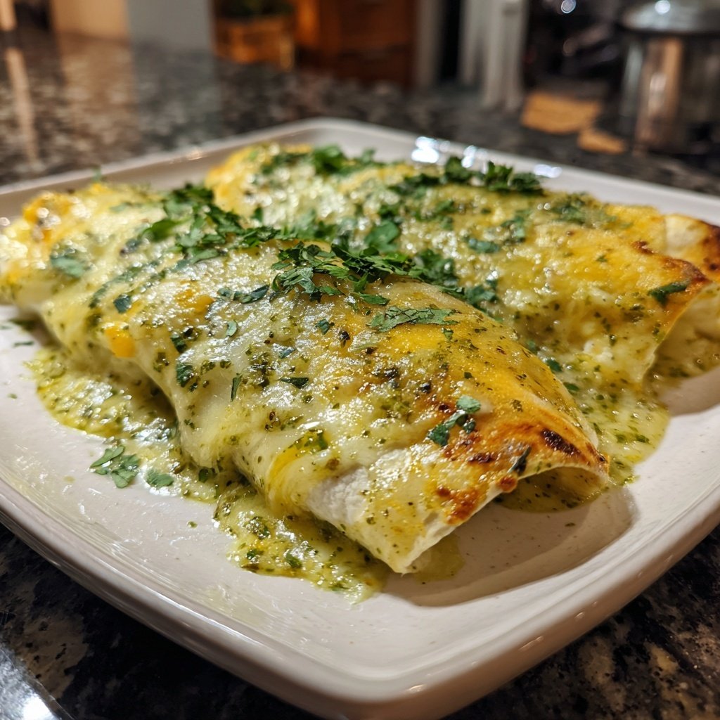 Cheesy Chicken Enchiladas Verdes