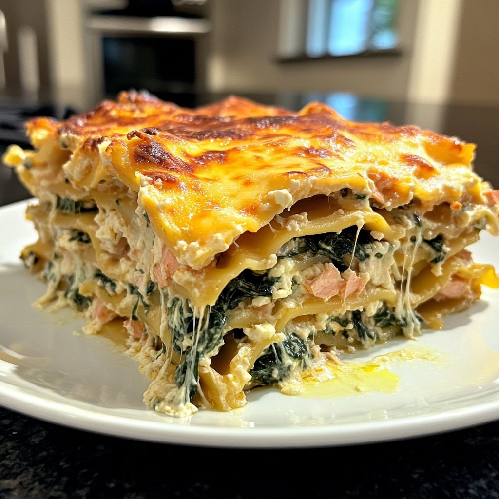 Spinach Salmon Lasagna for the Holidays