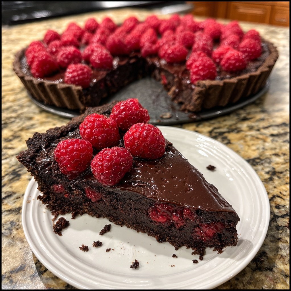 Dark Chocolate Raspberry Tart