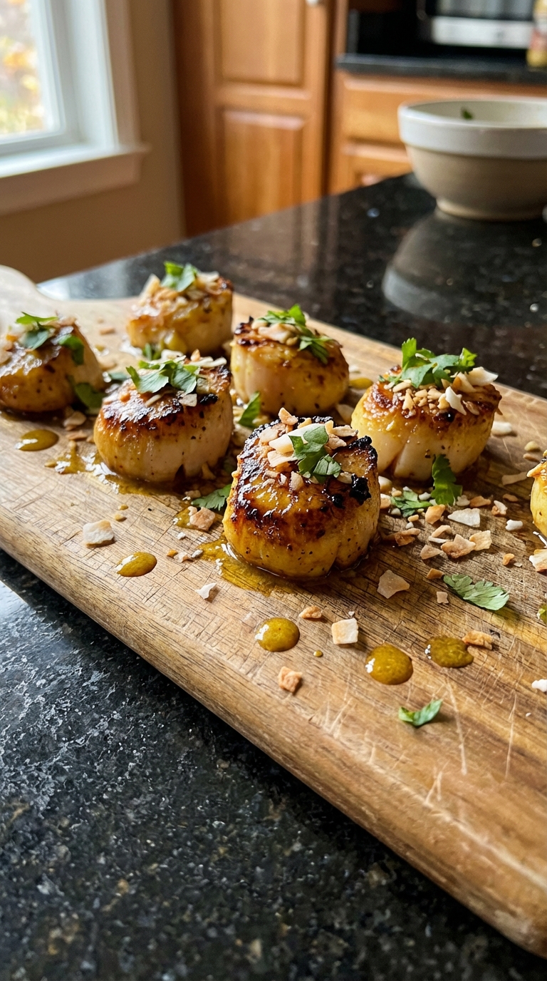 Coconut Curry Seared Scallops