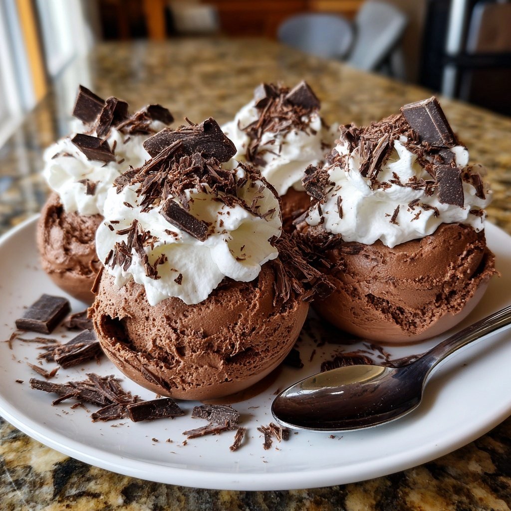Chocolate Mousse with Whipped Cream